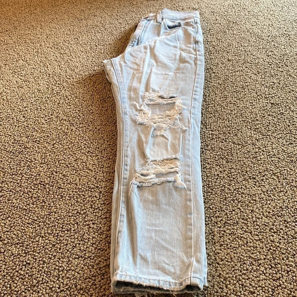 JBD Distressed Light Blue Straight Leg Jeans Size 26 in EUC